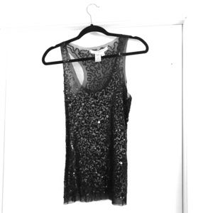 Beaded black going out blouse, S